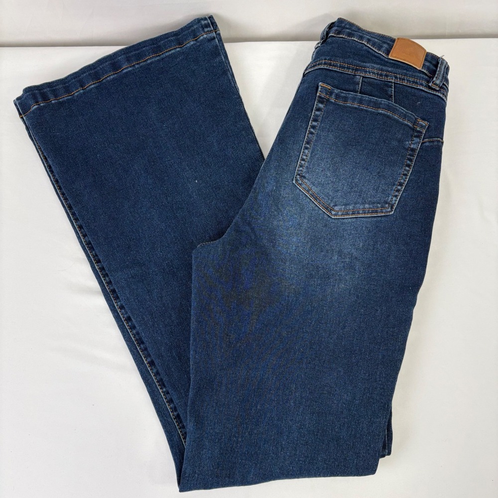 Dollhouse Women Dark Wash Mid‎ Rise Flare Jeans Size 9/10 (26x32) Y2K
